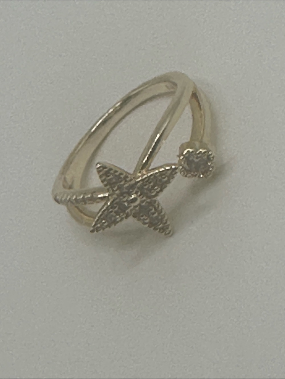 Gold Filled Clover CZ Accent Ring - Women Jewelry